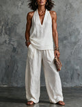Boho-Set™ – Neckholder-Top & Wide-Leg-Hose