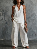 Boho-Set™ – Neckholder-Top & Wide-Leg-Hose