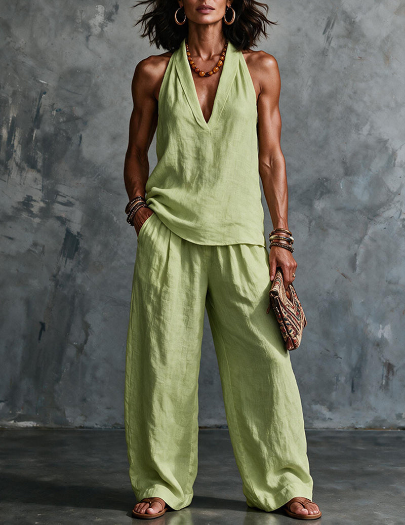 Boho-Set™ – Neckholder-Top & Wide-Leg-Hose