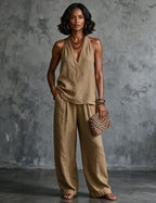 Boho-Set™ – Neckholder-Top & Wide-Leg-Hose