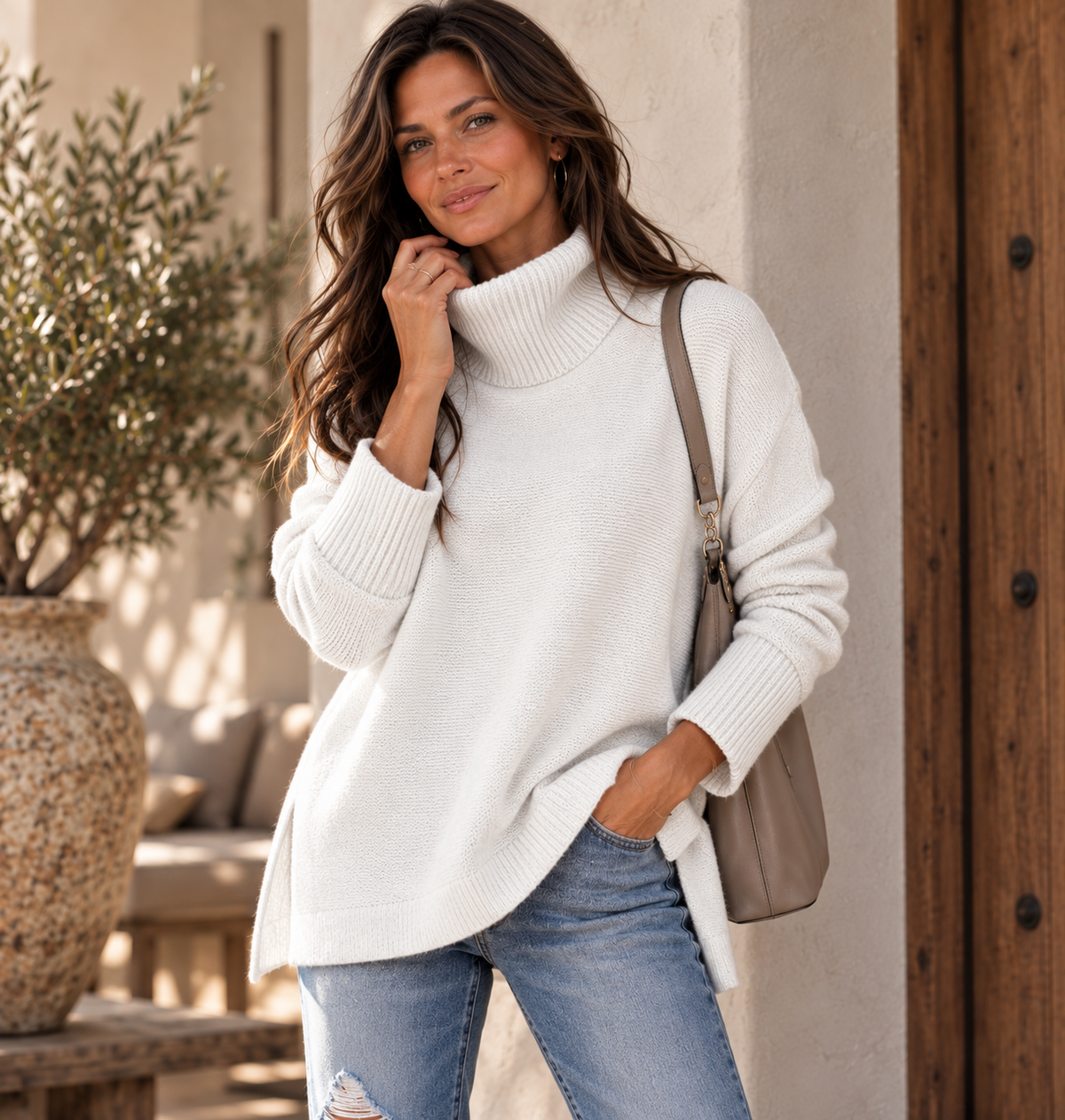 ANNELISE I Oversize Pullover mit Rollkragen