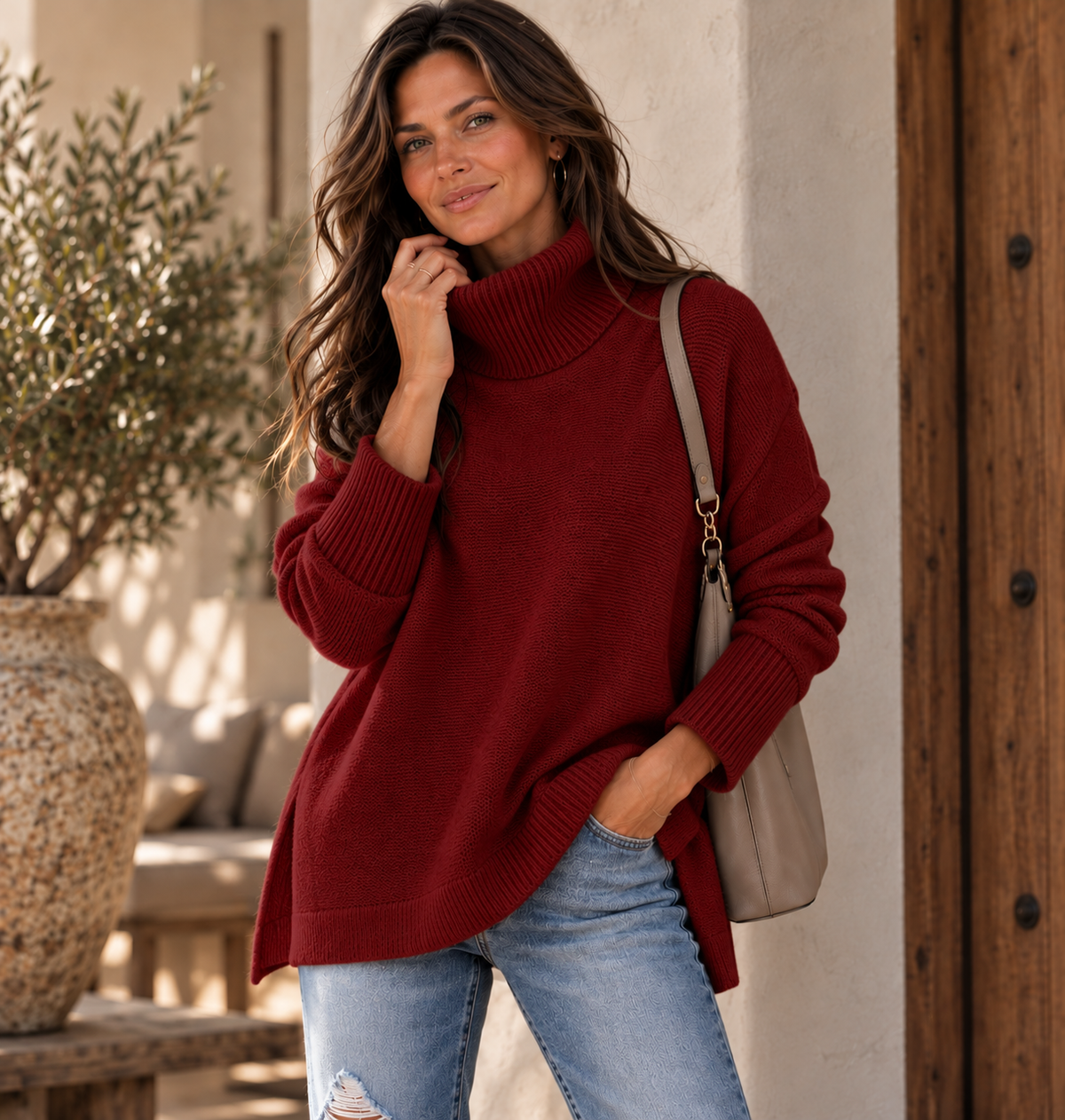 ANNELISE I Oversize Pullover mit Rollkragen
