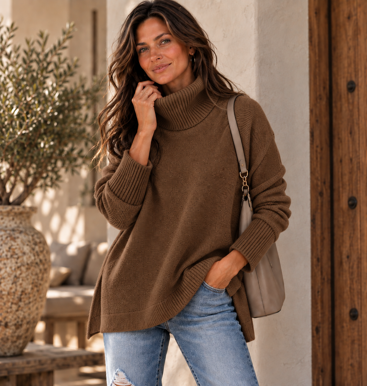 ANNELISE I Oversize Pullover mit Rollkragen