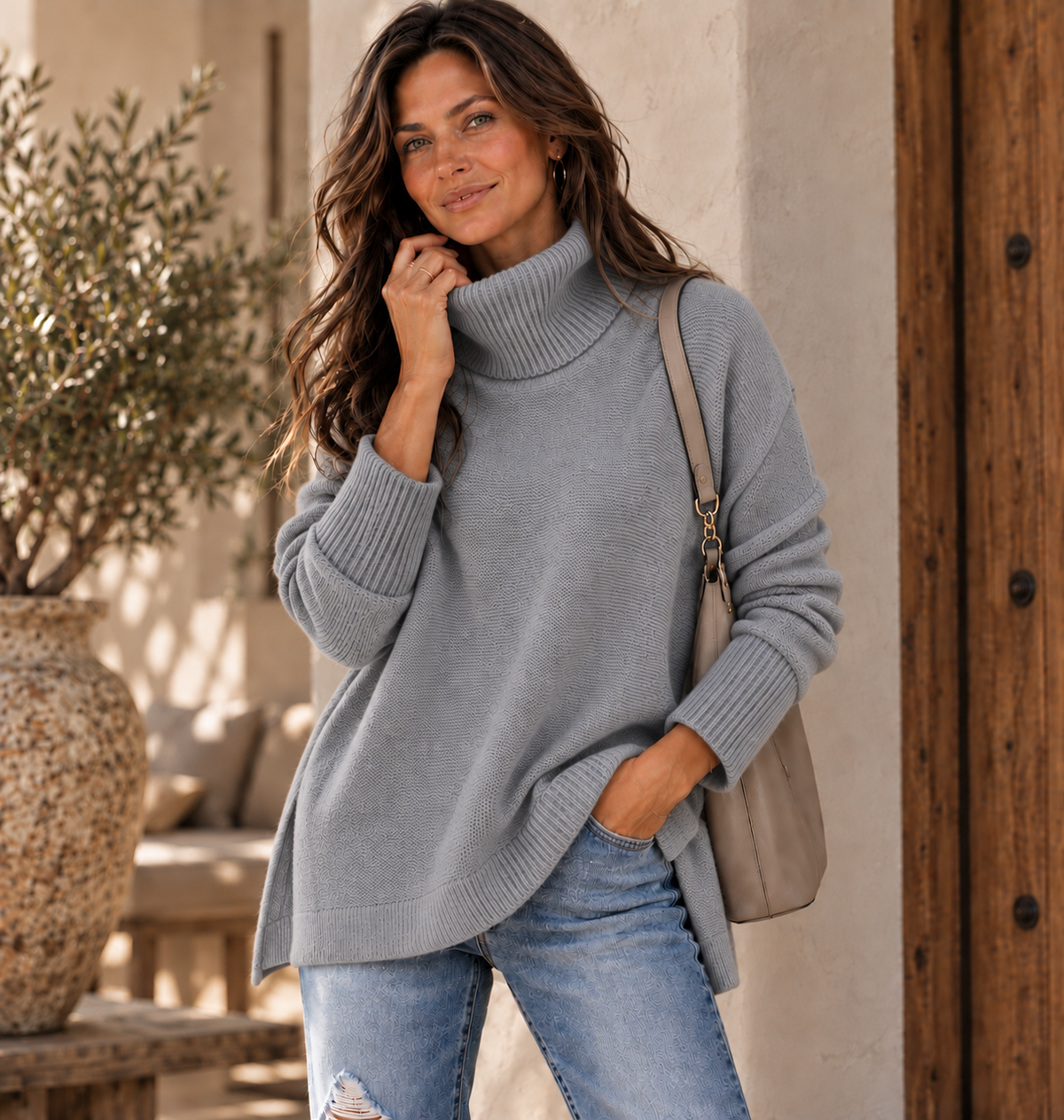 ANNELISE I Oversize Pullover mit Rollkragen