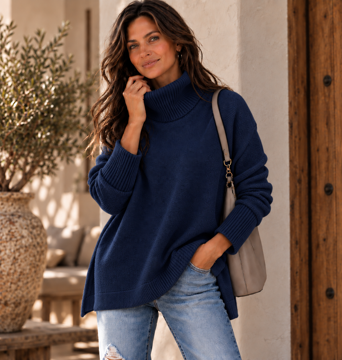 ANNELISE I Oversize Pullover mit Rollkragen