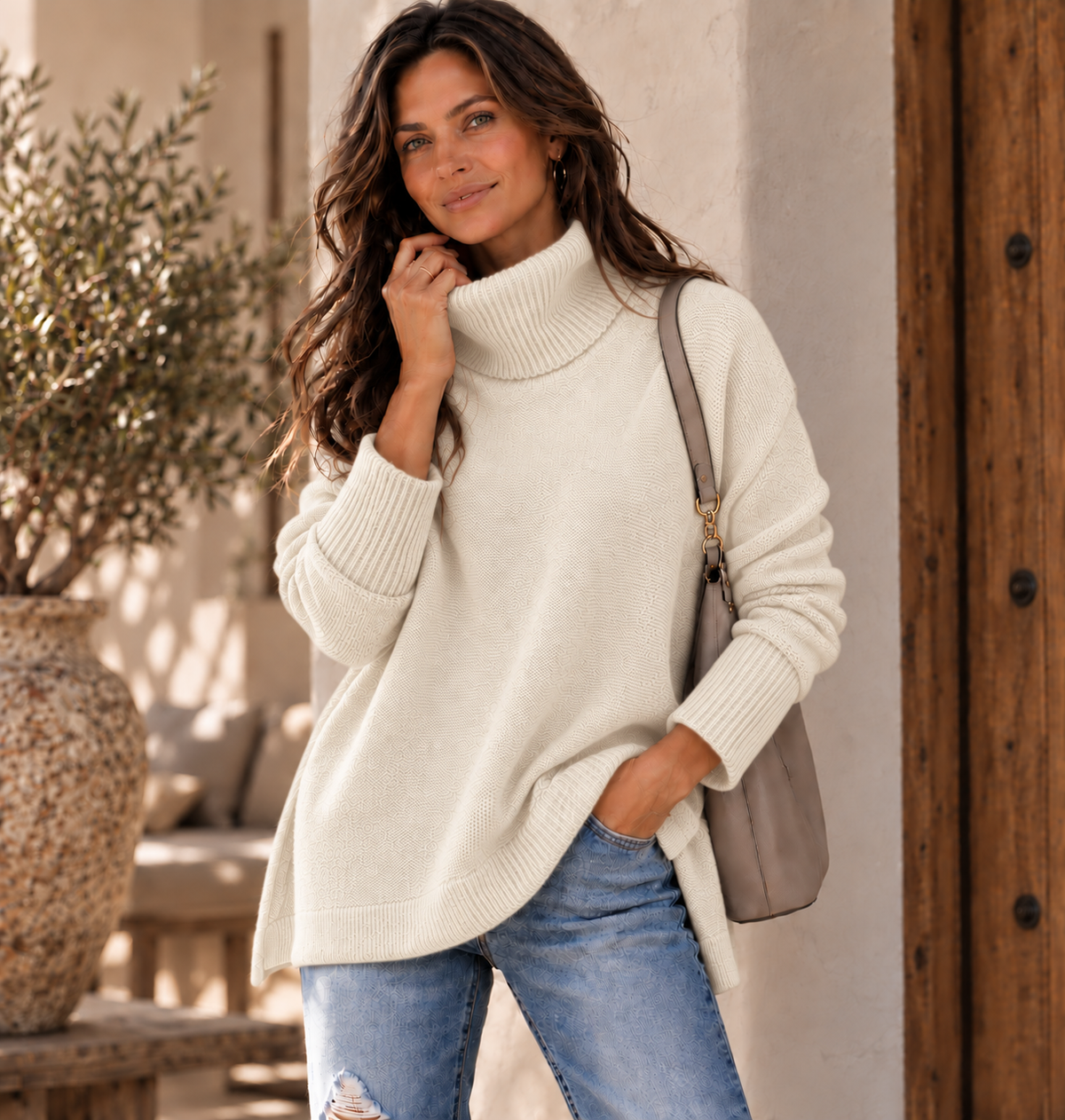 ANNELISE I Oversize Pullover mit Rollkragen