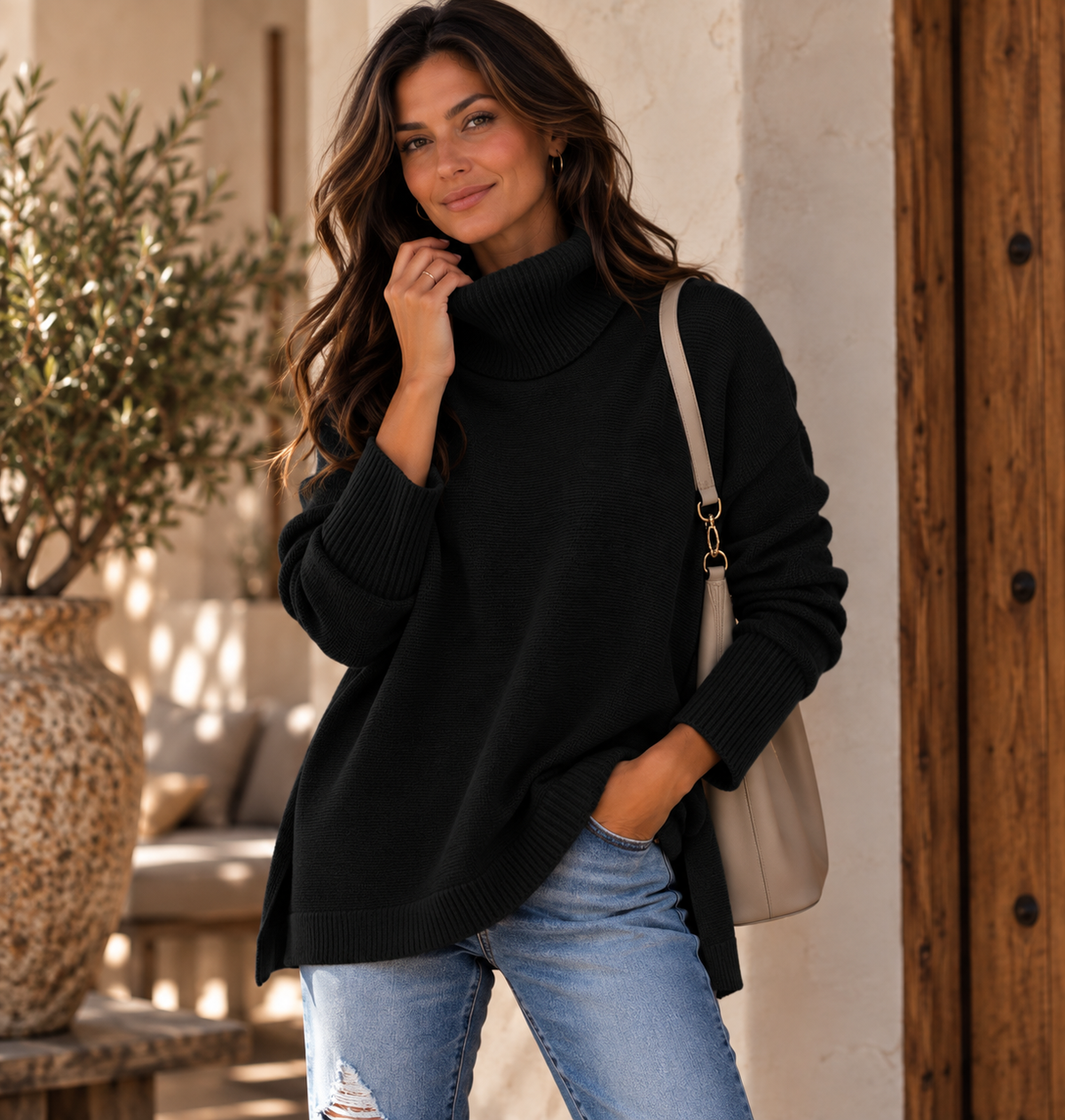 ANNELISE I Oversize Pullover mit Rollkragen