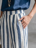 Classic Striped Linen Two-piece Set